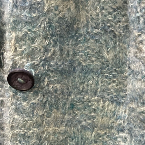 Vintage Avocado Handweavers 100% hand knitted pure wool cardigan sweater Medium - Picture 4 of 11